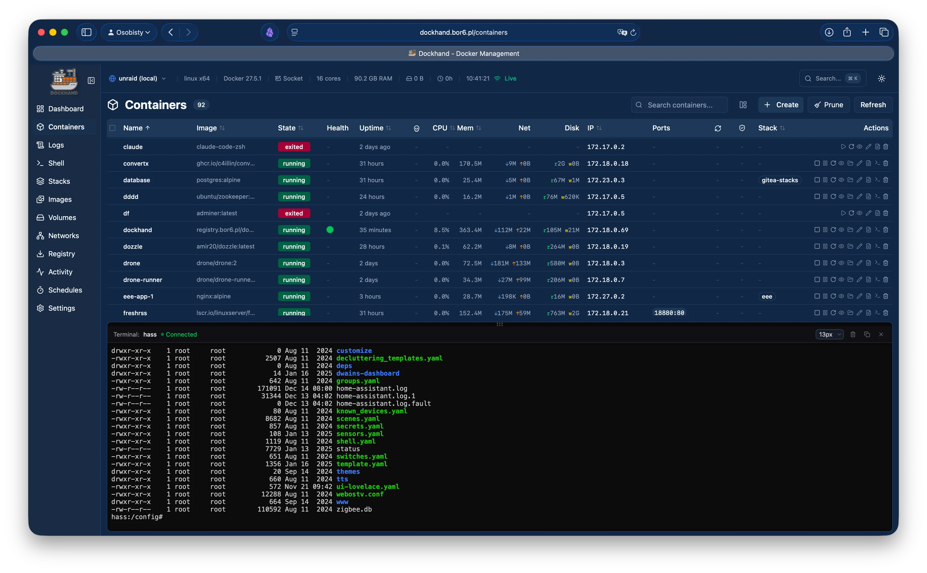 Container configuration