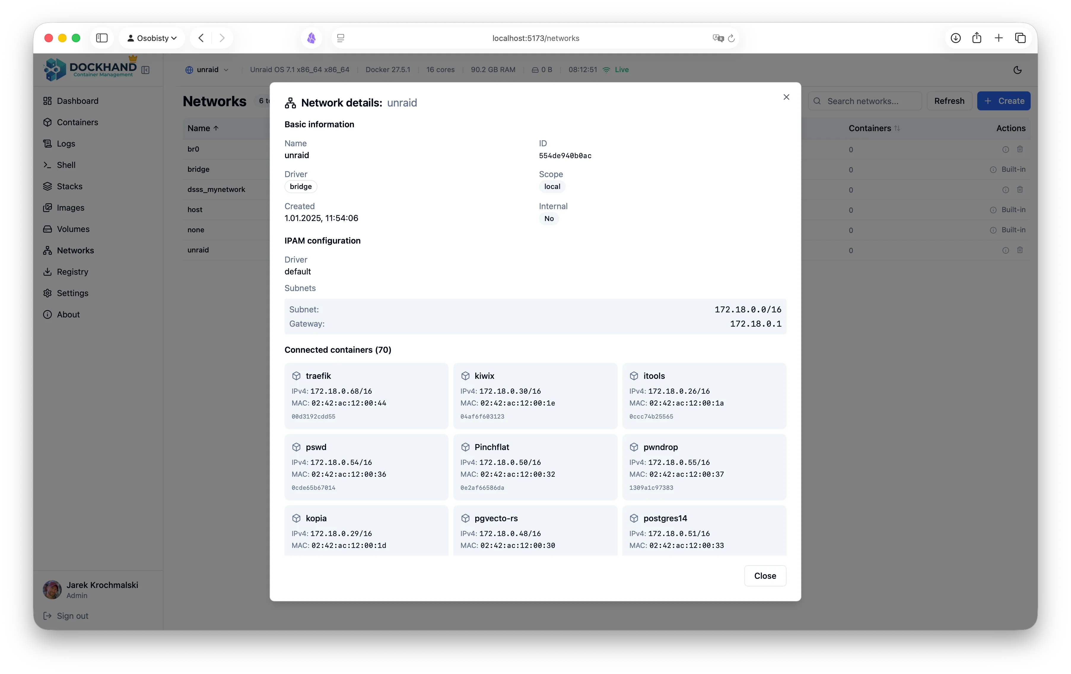 Network inspection details