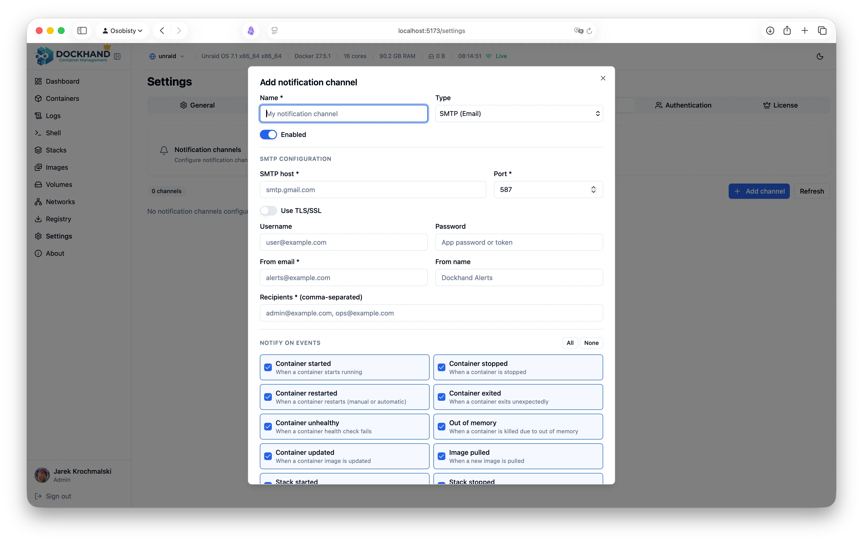 Notification settings