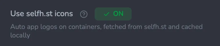 Use selfh.st icons toggle in Settings > General